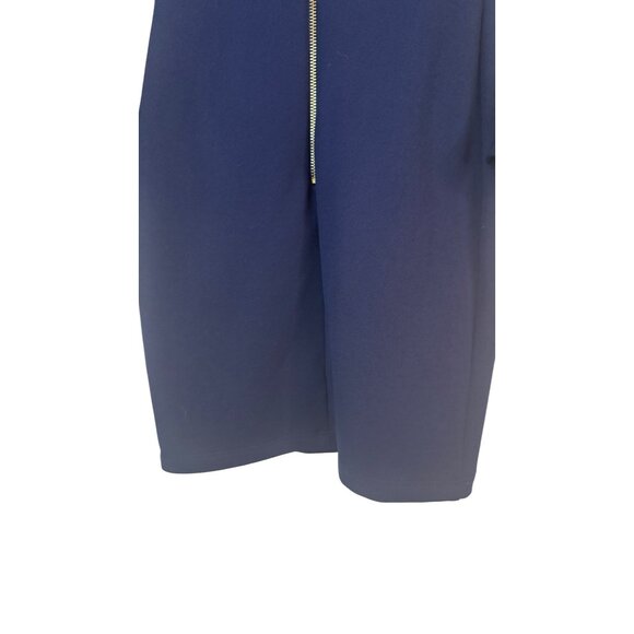 2/$30 B DARLIN Small Navy Blue Bell Sleeve Mini Dress Gold Back Zipper - Picture 13 of 16